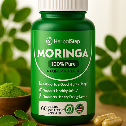 HerbalStep® Moringa Capsules - Natural Energy & Mom Burnout Fix